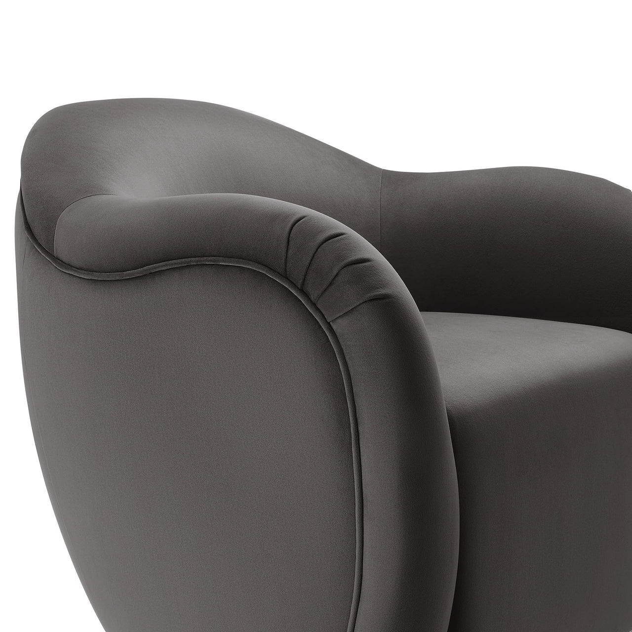 Roux Swivel Lounge Chair, Charcoal