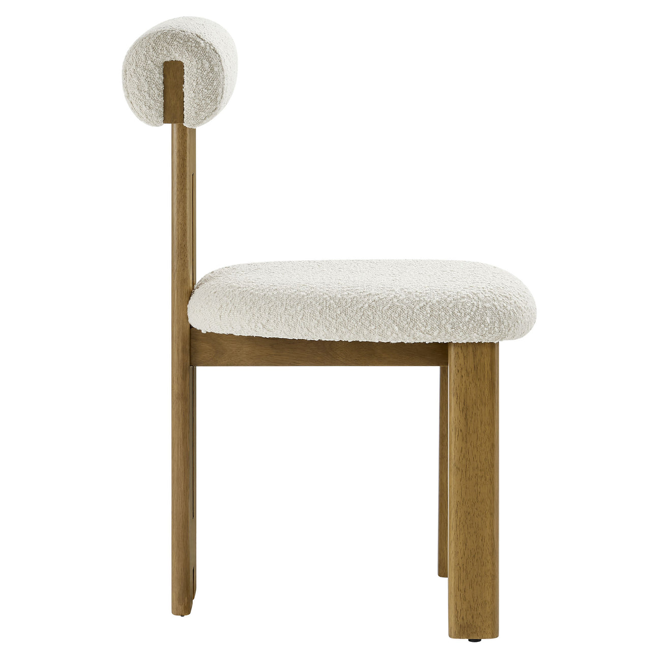 Tolby Boucle Dining Chair Set of 2, Oak & Ivory