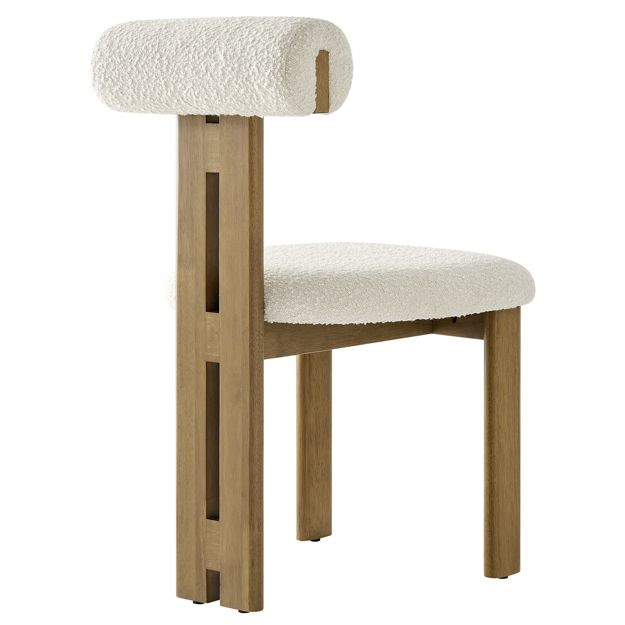 Tolby Boucle Dining Chair Set of 2, Oak & Ivory