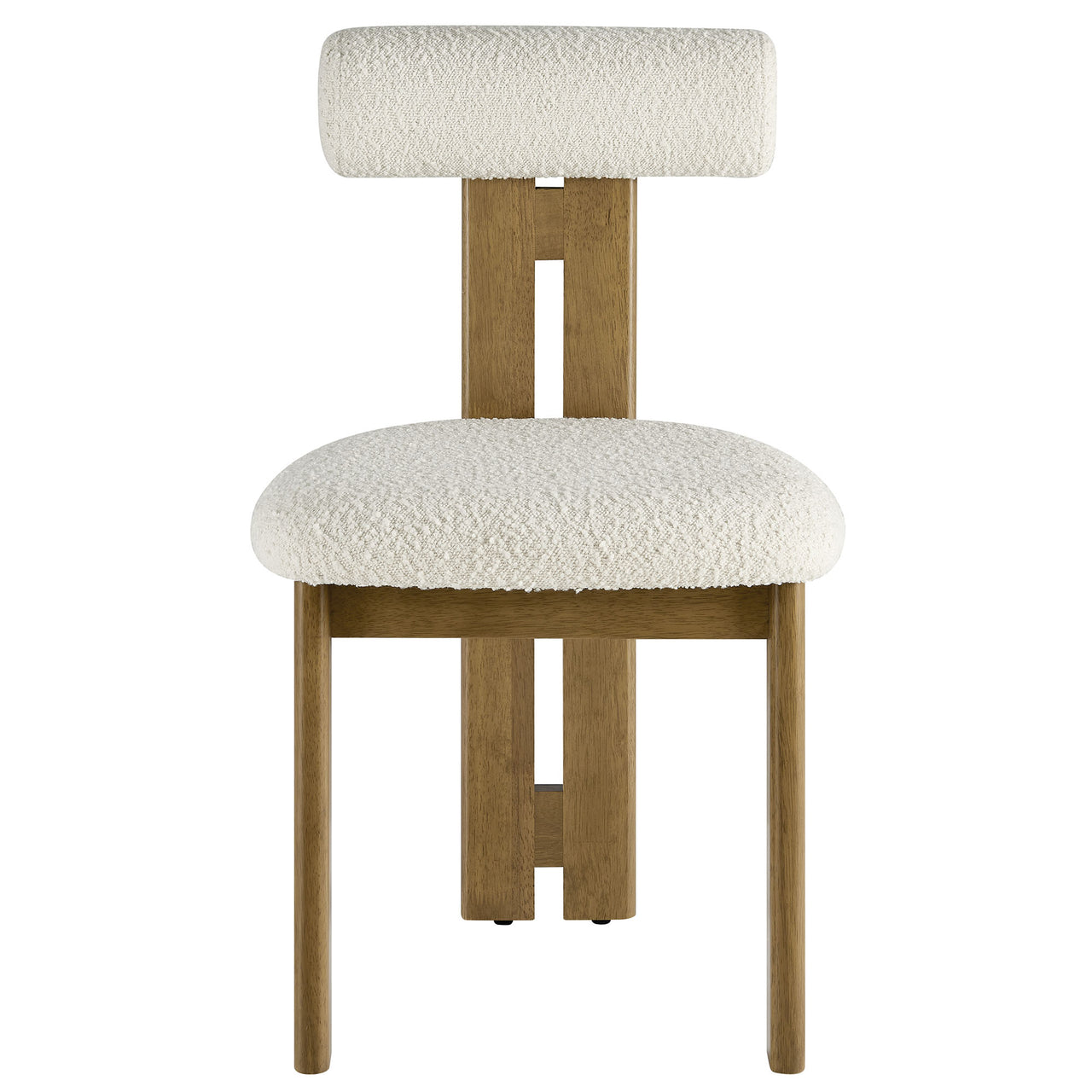 Tolby Boucle Dining Chair Set of 2, Oak & Ivory