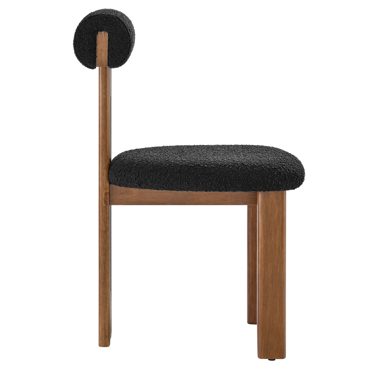 Tolby Boucle Dining Chair Set of 2, Walnut & Black