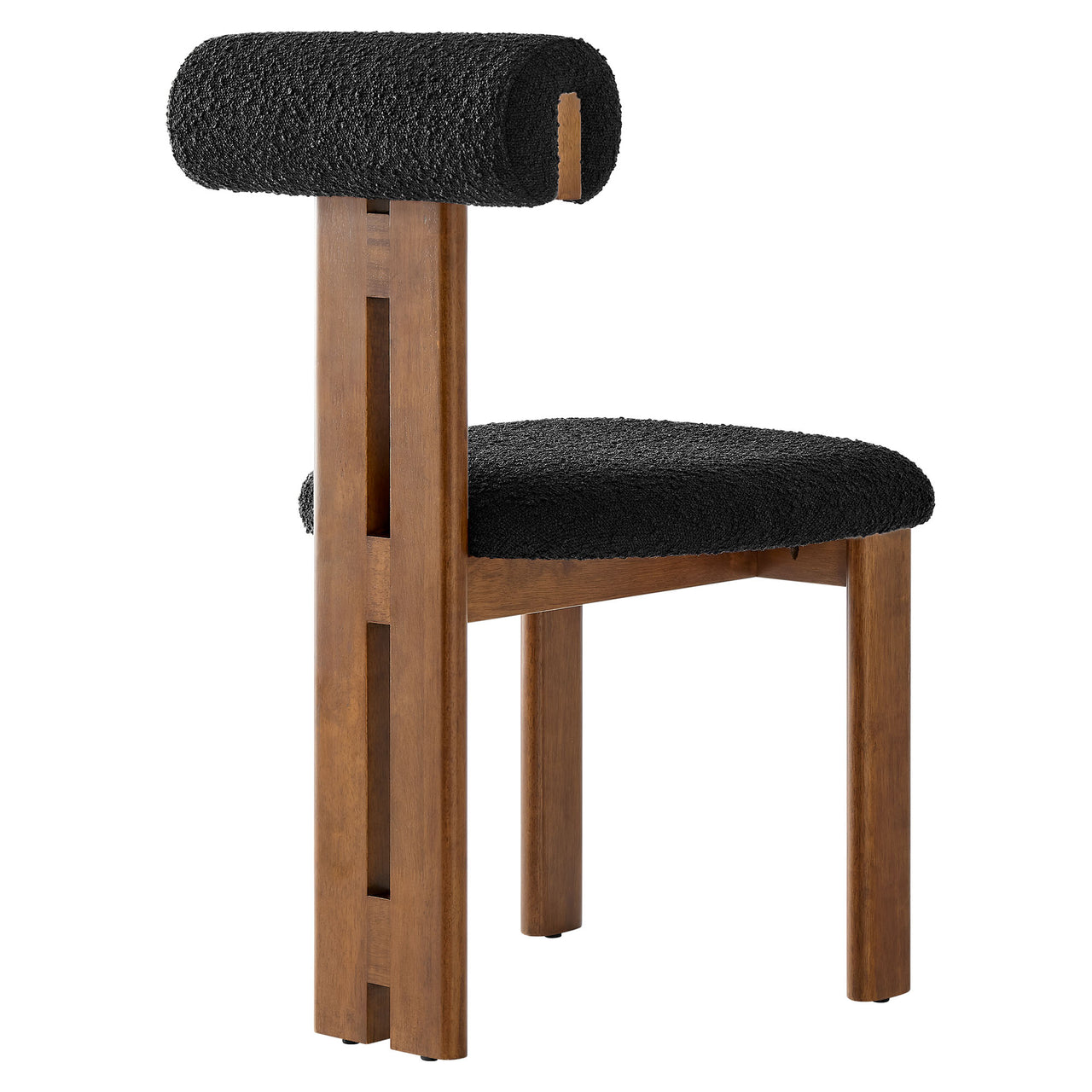 Tolby Boucle Dining Chair Set of 2, Walnut & Black