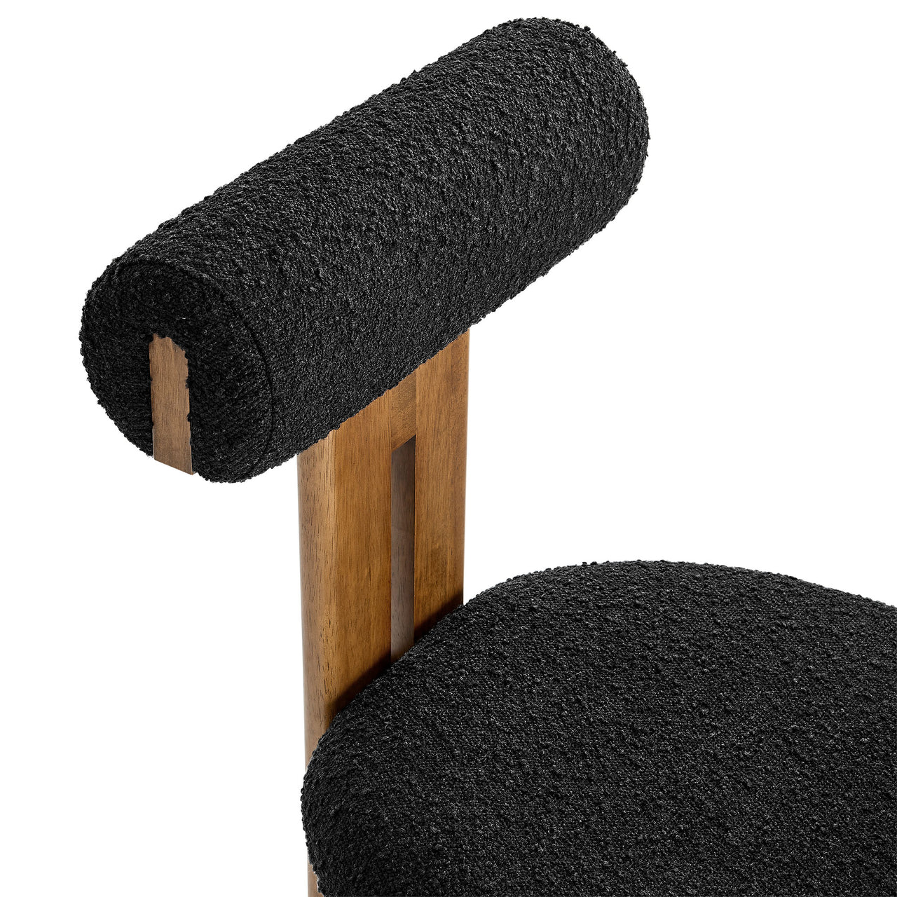 Tolby Boucle Dining Chair Set of 2, Walnut & Black