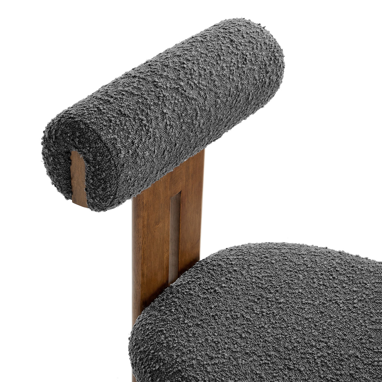 Tolby Boucle Dining Chair Set of 2, Walnut & Charcoal