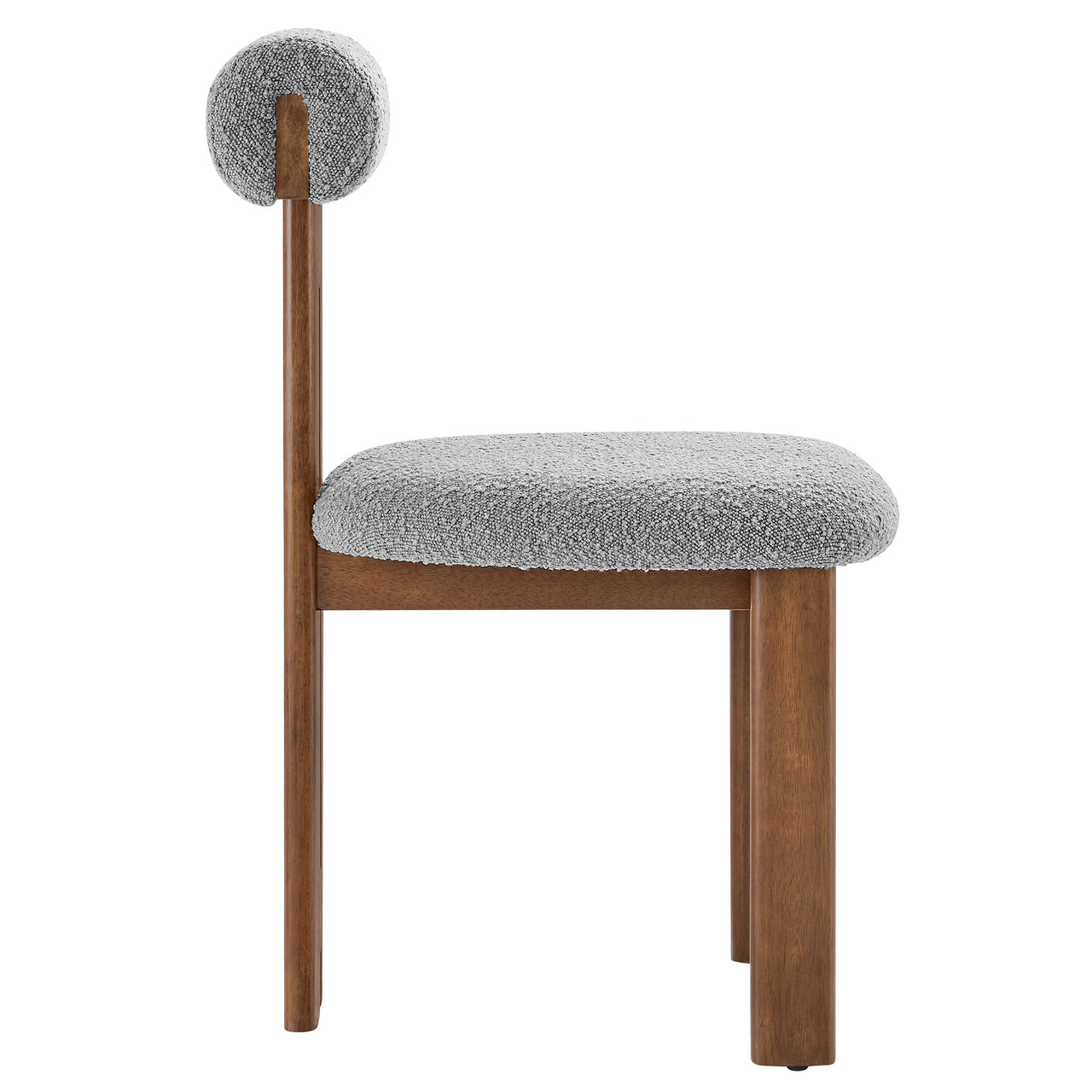 Tolby Boucle Dining Chair Set of 2, Walnut & Light Gray