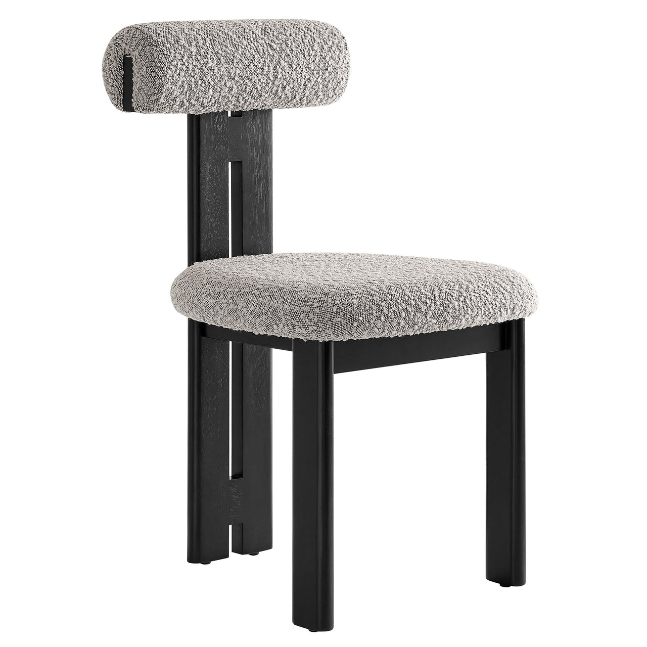 Tolby Boucle Dining Chair Set of 2, Wenge & Taupe