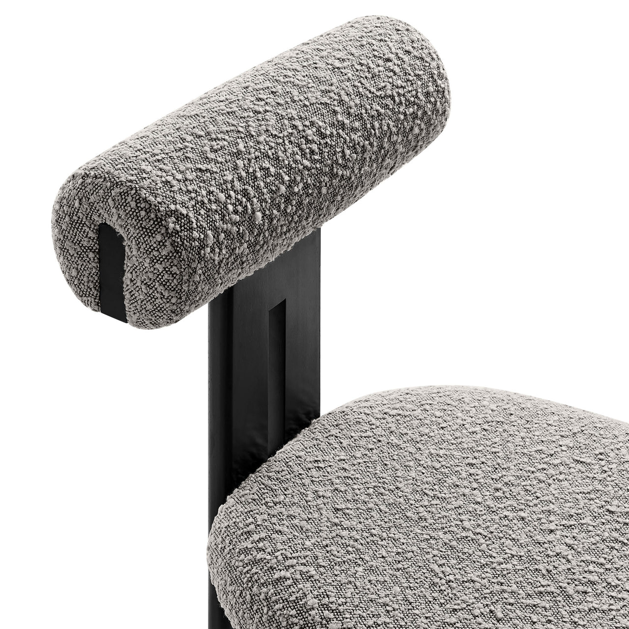 Tolby Boucle Dining Chair Set of 2, Wenge & Taupe