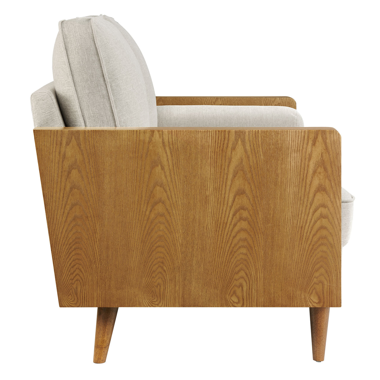 Kieren Upholstered Fabric Sofa, Walnut & Ivory