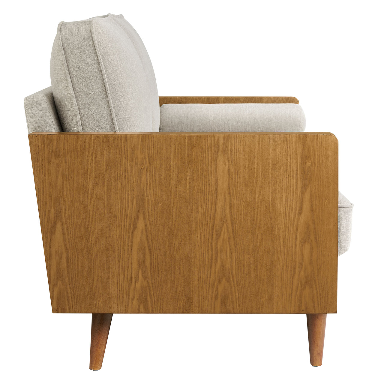 Kieren Fabric Loveseat, Walnut & Ivory