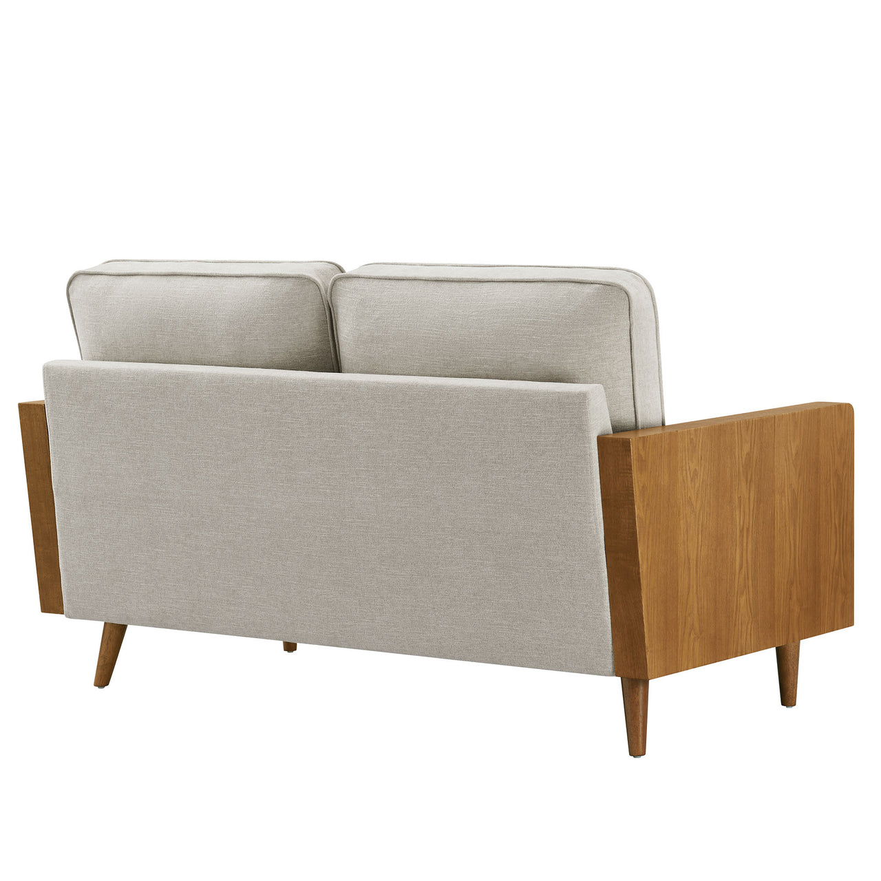 Kieren Fabric Loveseat, Walnut & Ivory