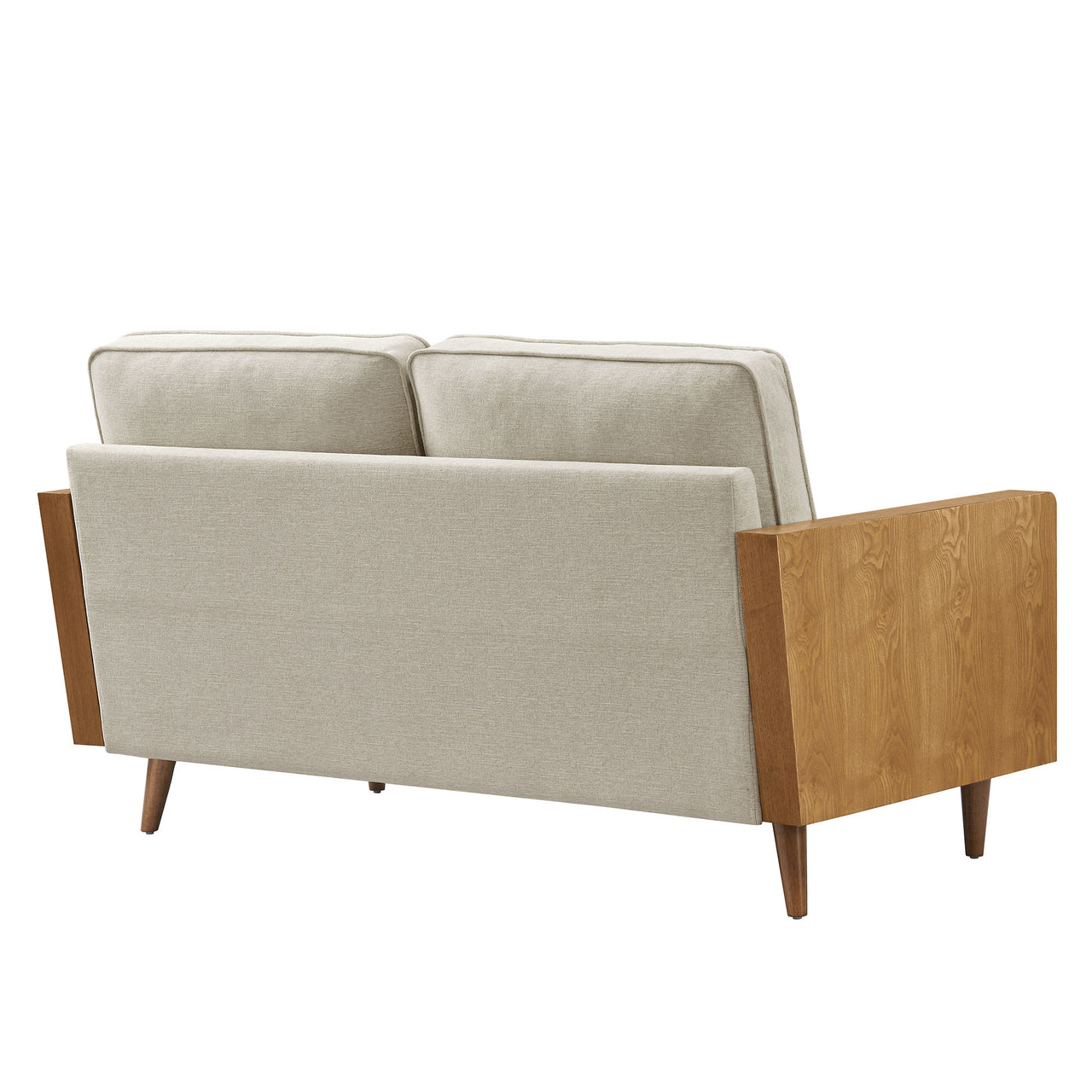 Kieren Fabric Loveseat, Walnut & Light Beige