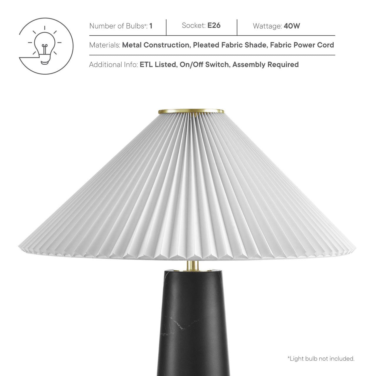 Radiance Table Lamp, Black