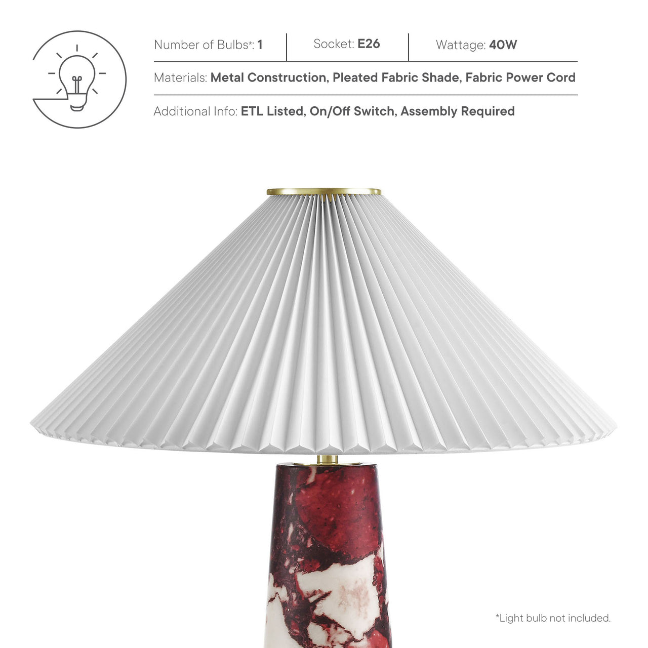 Radiance Table Lamp, Red