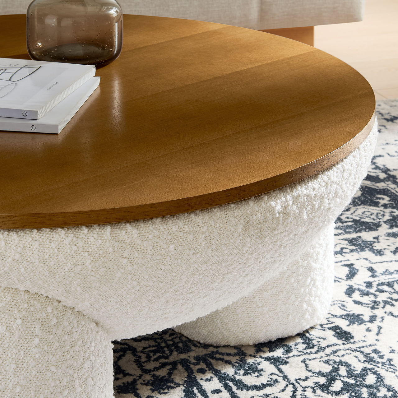 Seravyn Storage Coffee Table, Natural Wood & Ivory