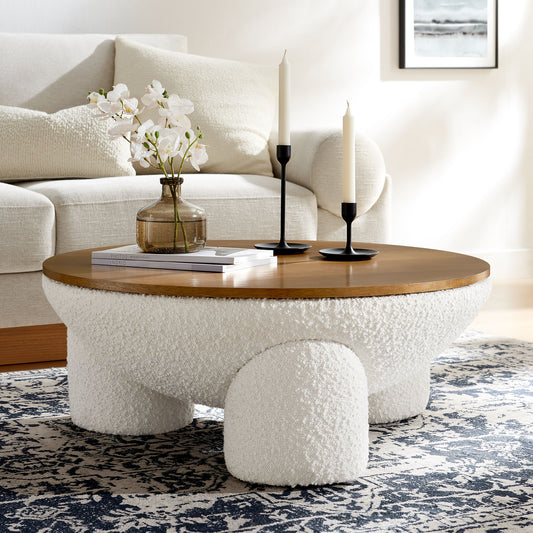Seravyn Storage Coffee Table, Natural Wood & Ivory