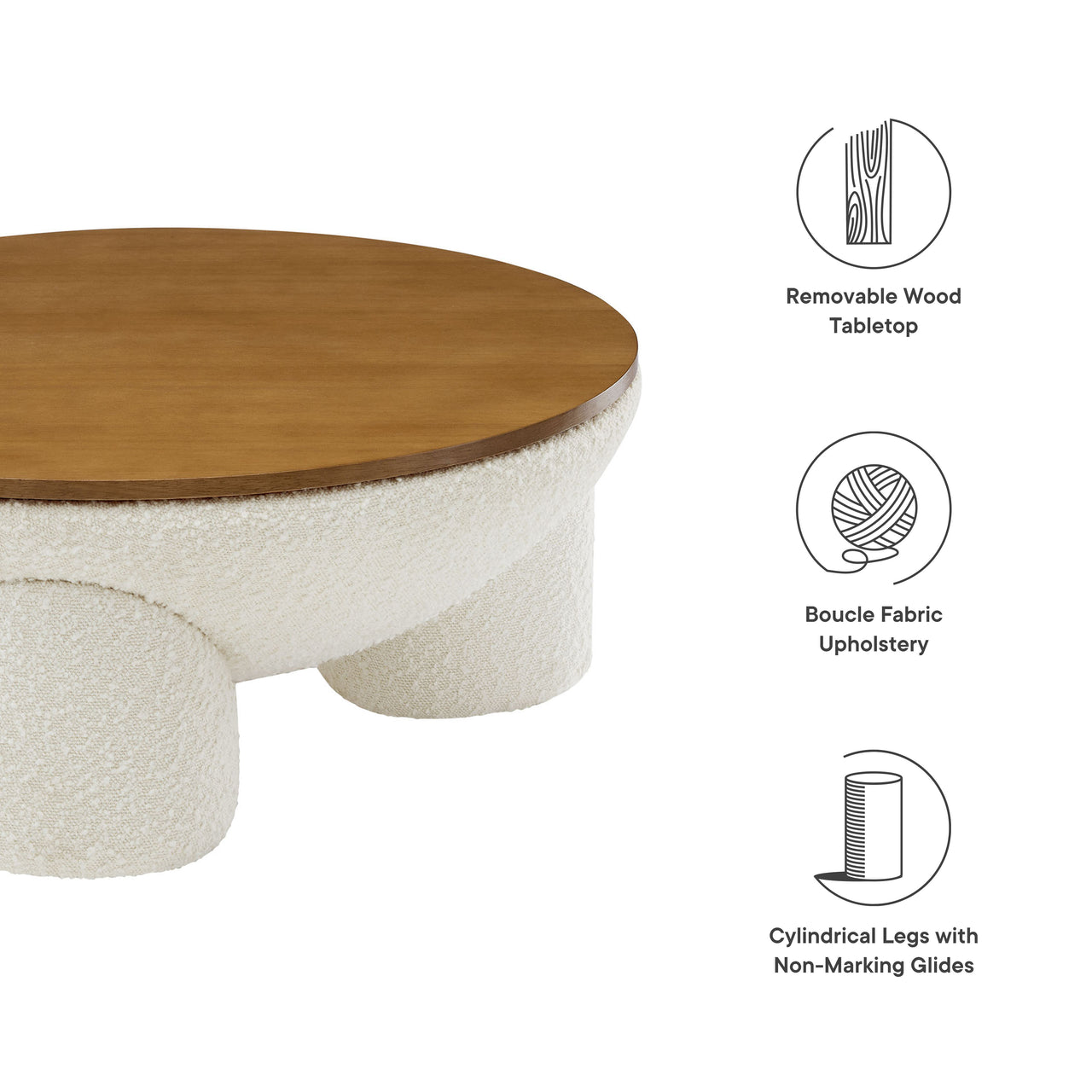 Seravyn Storage Coffee Table, Natural Wood & Ivory