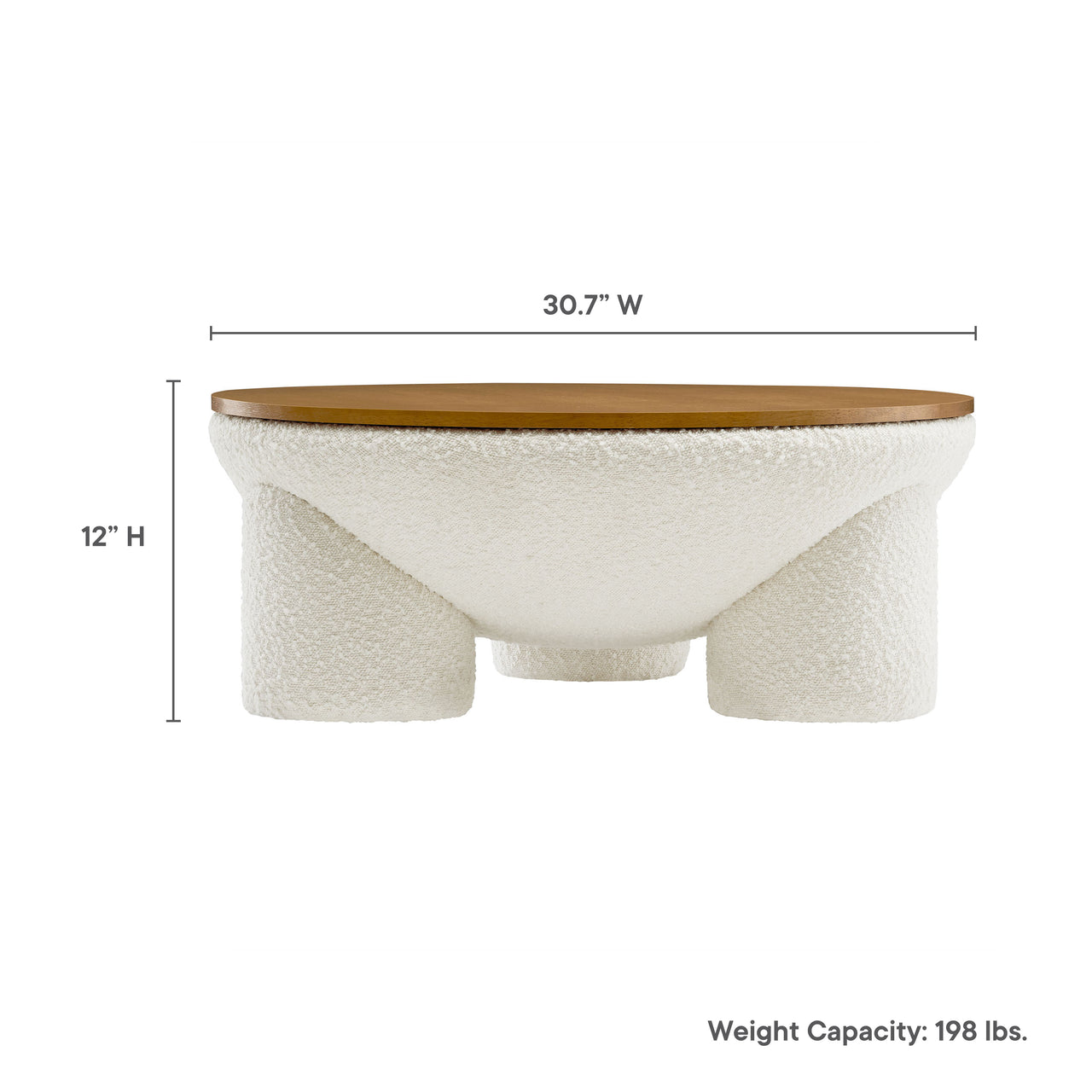 Seravyn Storage Coffee Table, Natural Wood & Ivory
