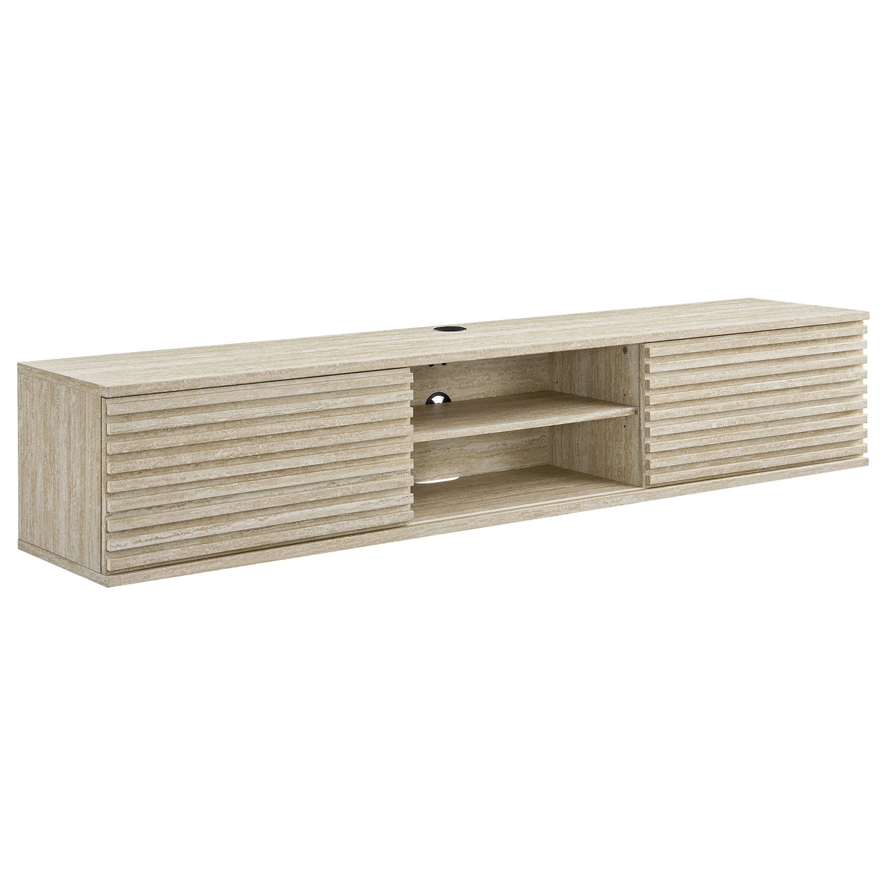 Ventra Floating Entertainment Center, Large, Travertine