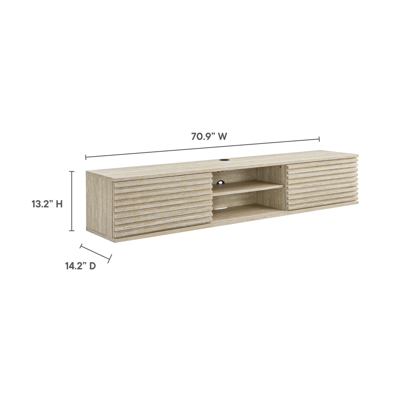 Ventra Floating Entertainment Center, Large, Travertine