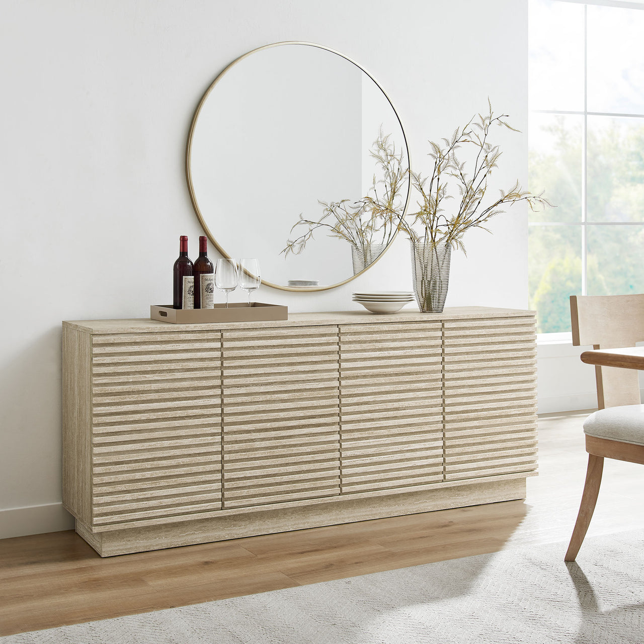 Ventra Sideboard Cabinet | TV Stand, Large, Travertine