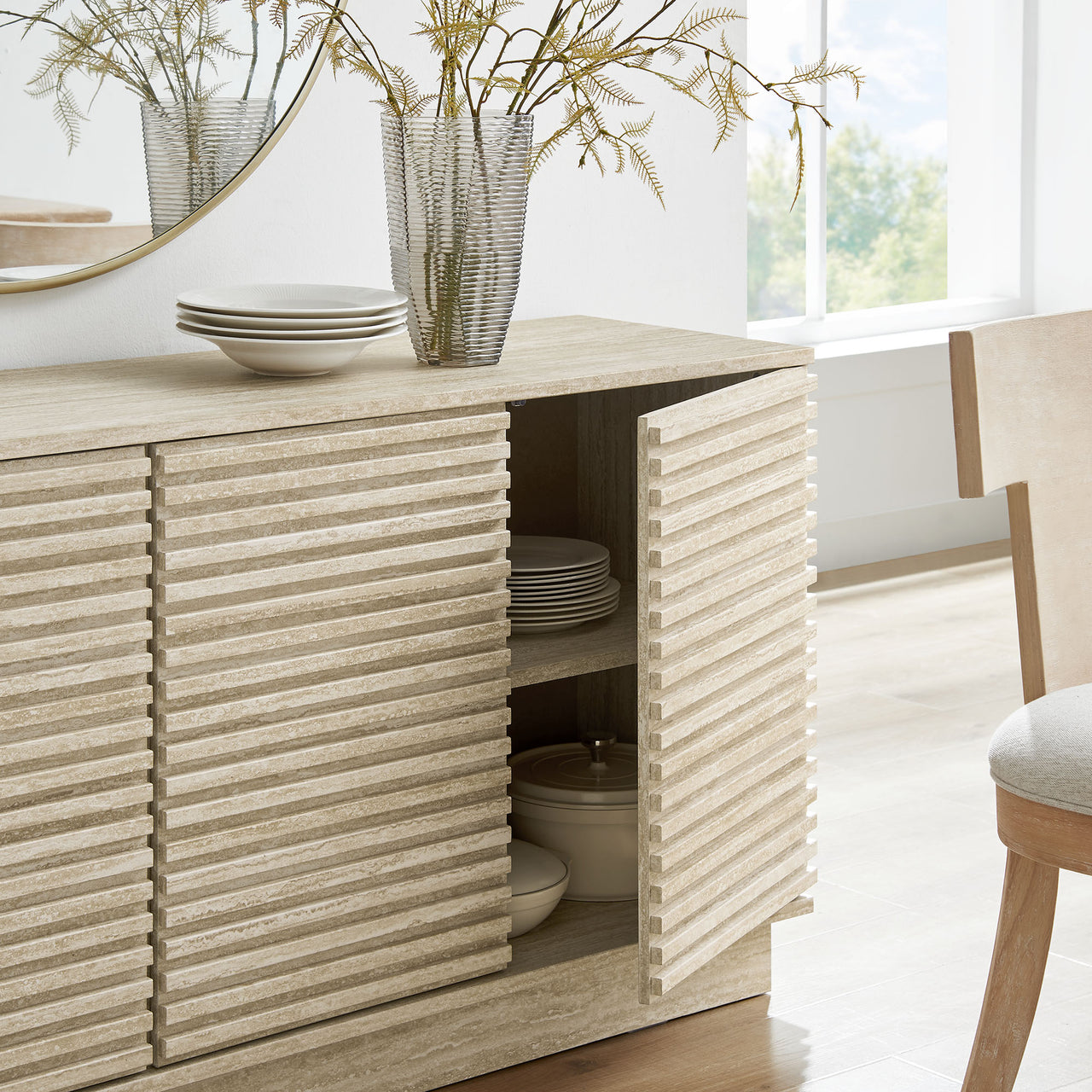 Ventra Sideboard Cabinet | TV Stand, Large, Travertine