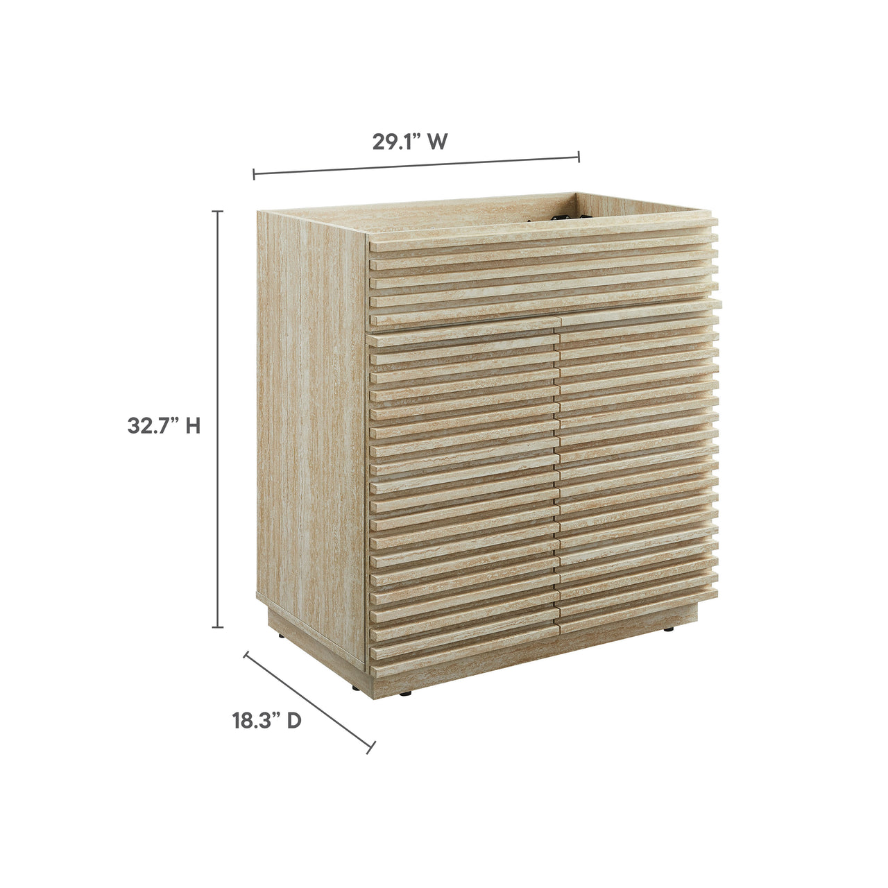 Ventra Vanity Base with Storage, Medium, Travertine