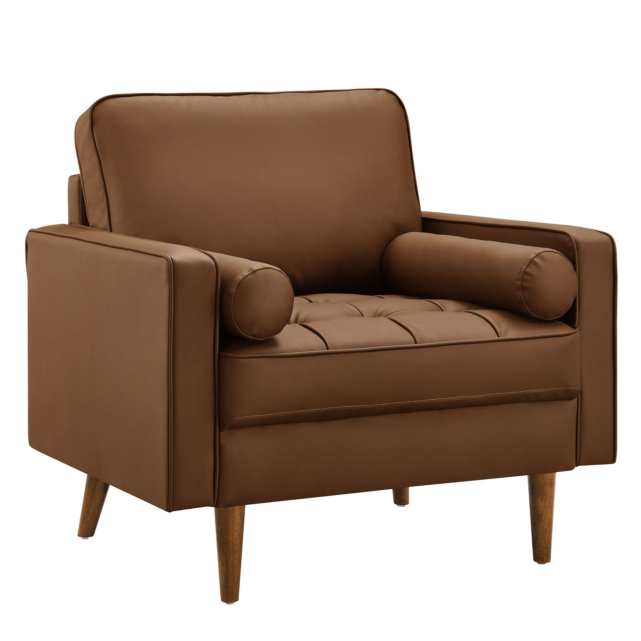 Bravien Eco-Leather Accent Armchair, Brown