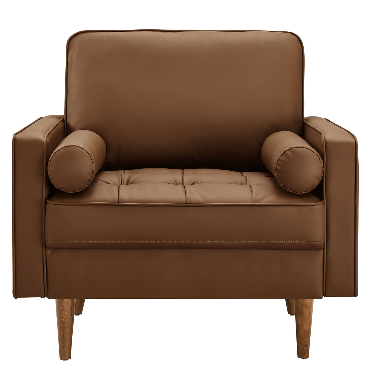 Bravien Eco-Leather Accent Armchair, Brown