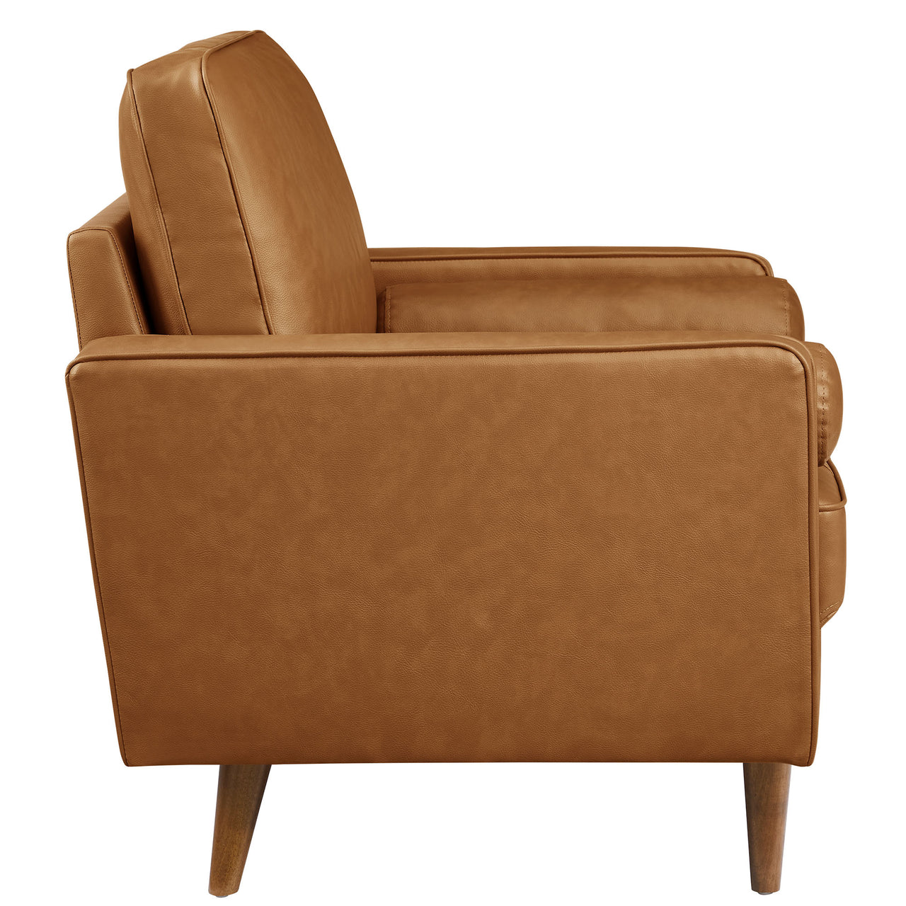 Bravien Eco-Leather Accent Armchair, Tan