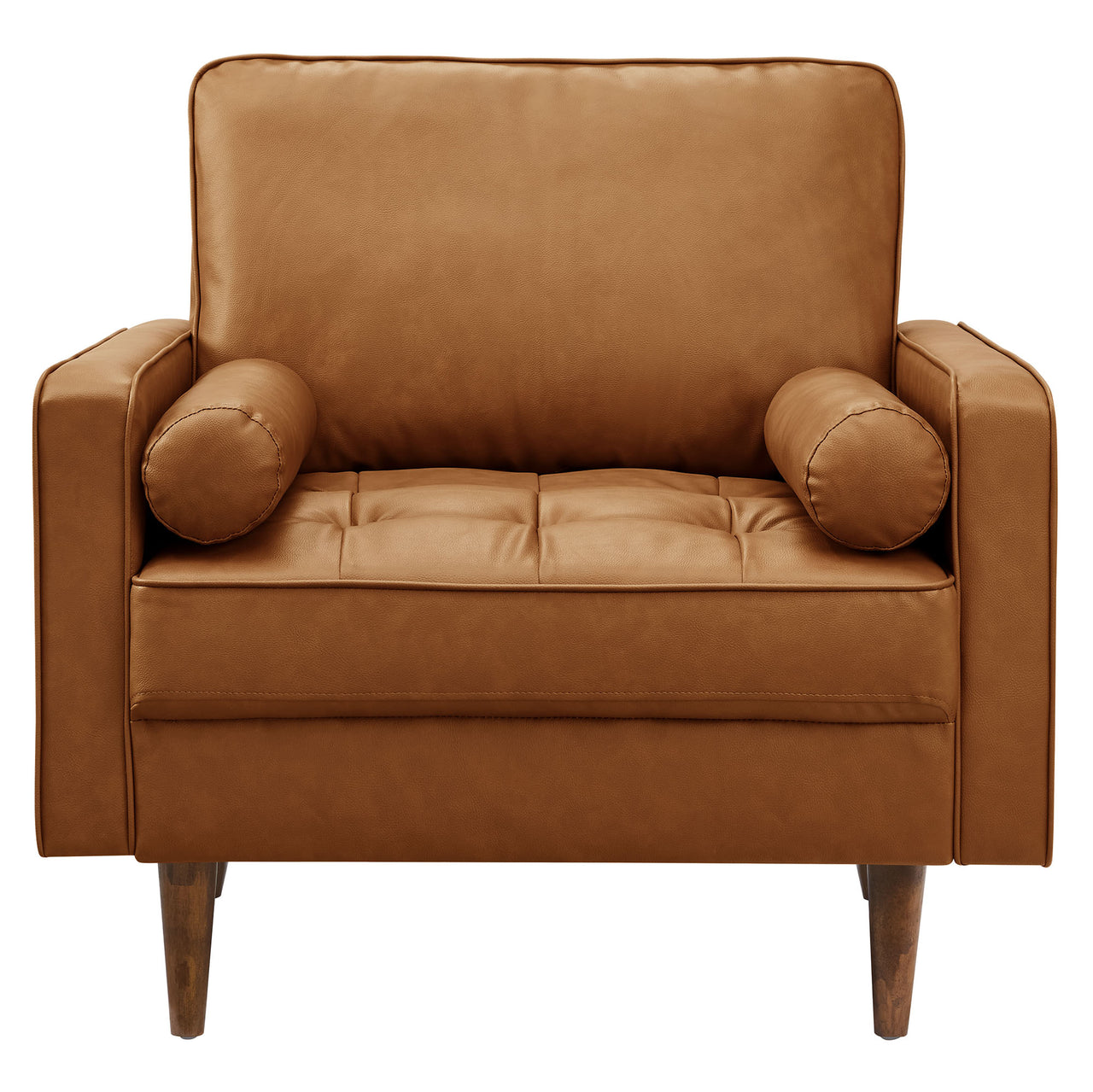 Bravien Eco-Leather Accent Armchair, Tan