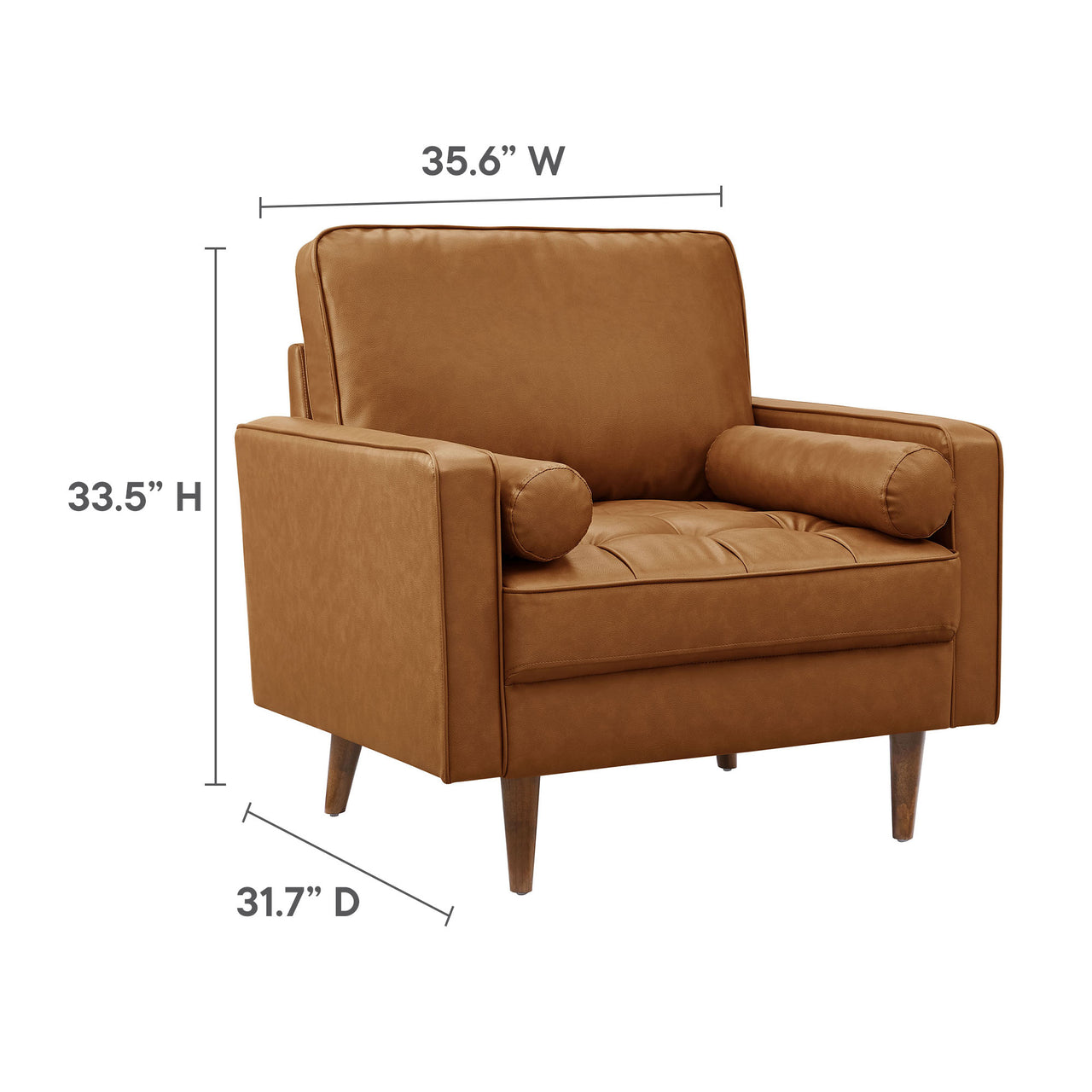 Bravien Eco-Leather Accent Armchair, Tan