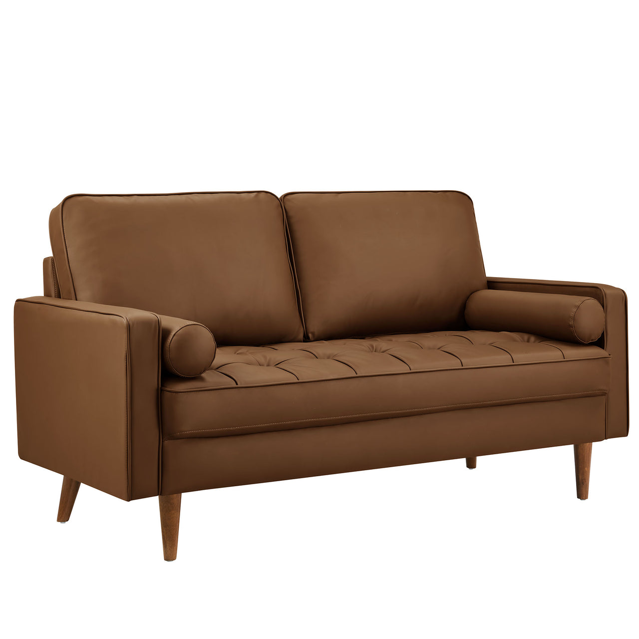 Bravien Eco-Leather Loveseat, Brown