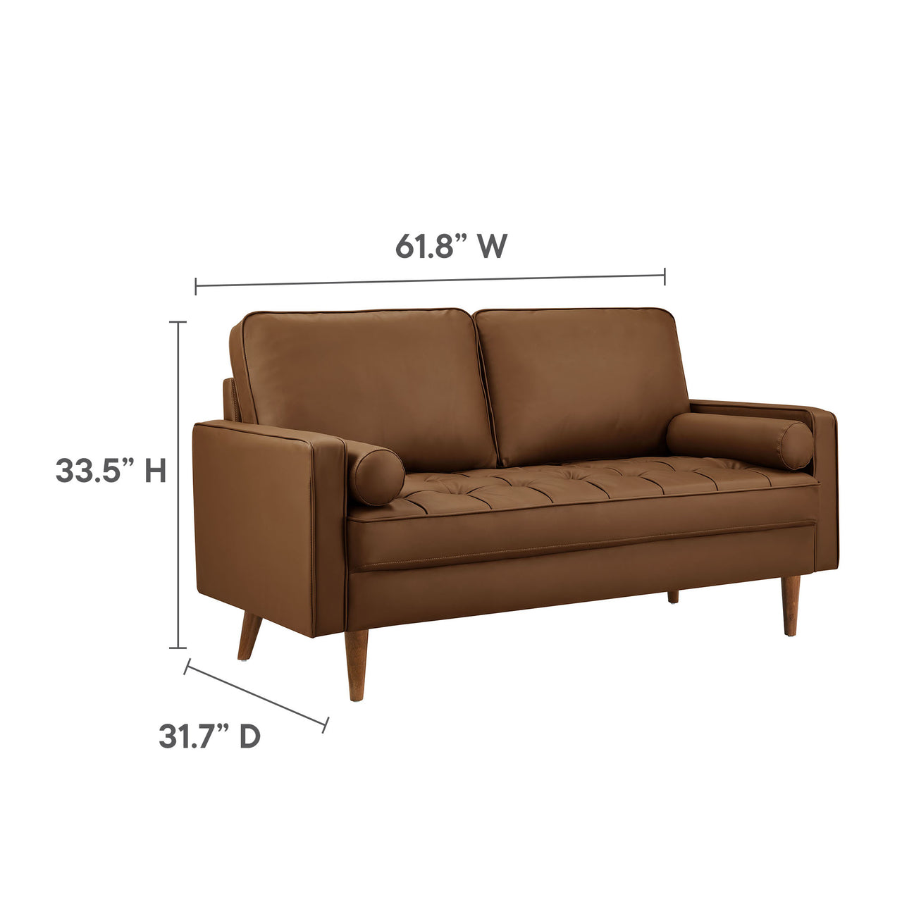 Bravien Eco-Leather Loveseat, Brown