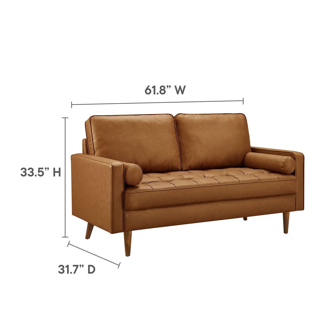 Bravien Eco-Leather Loveseat, Tan