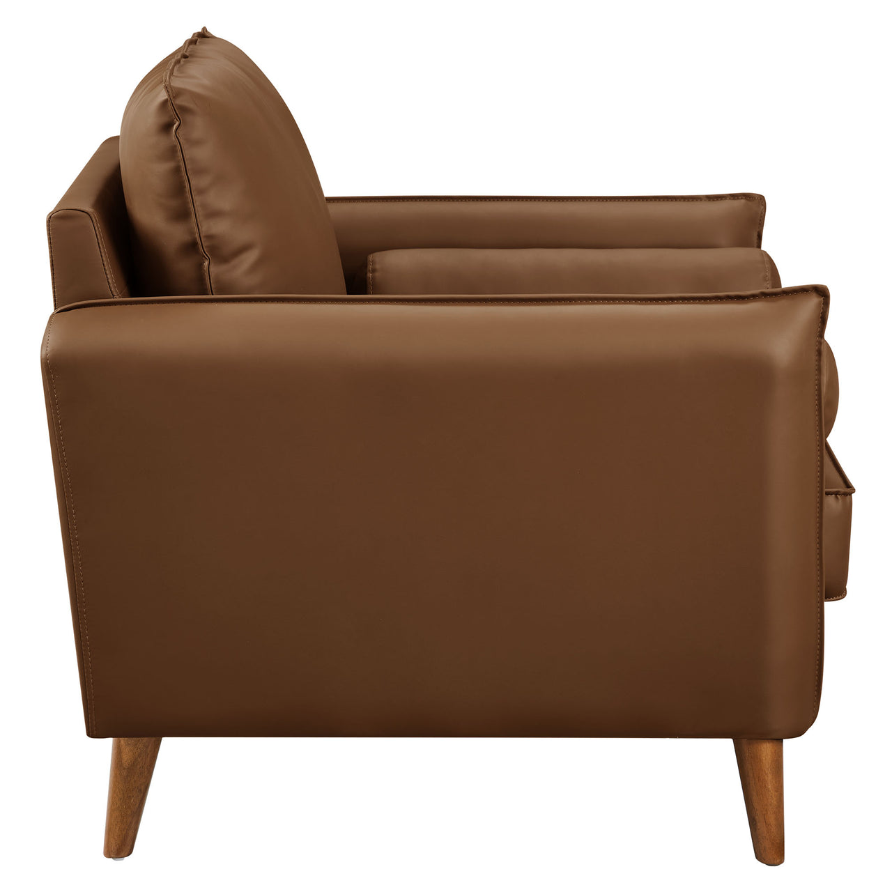 Marindi Plush Eco-Leather Armchair, Brown