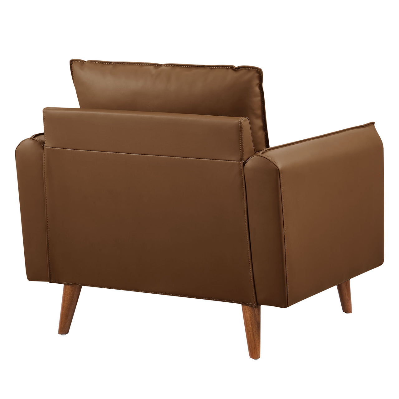 Marindi Plush Eco-Leather Armchair, Brown