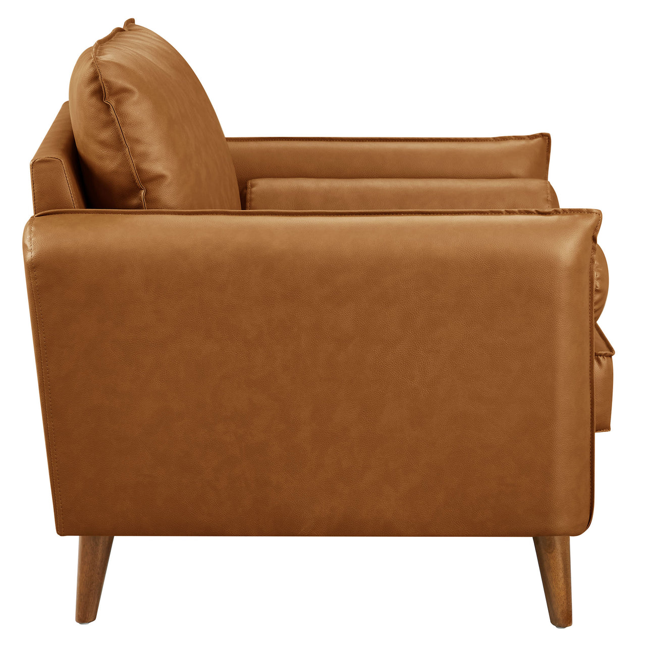 Marindi Plush Eco-Leather Armchair, Tan