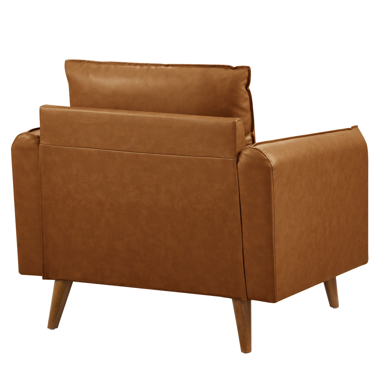 Marindi Plush Eco-Leather Armchair, Tan