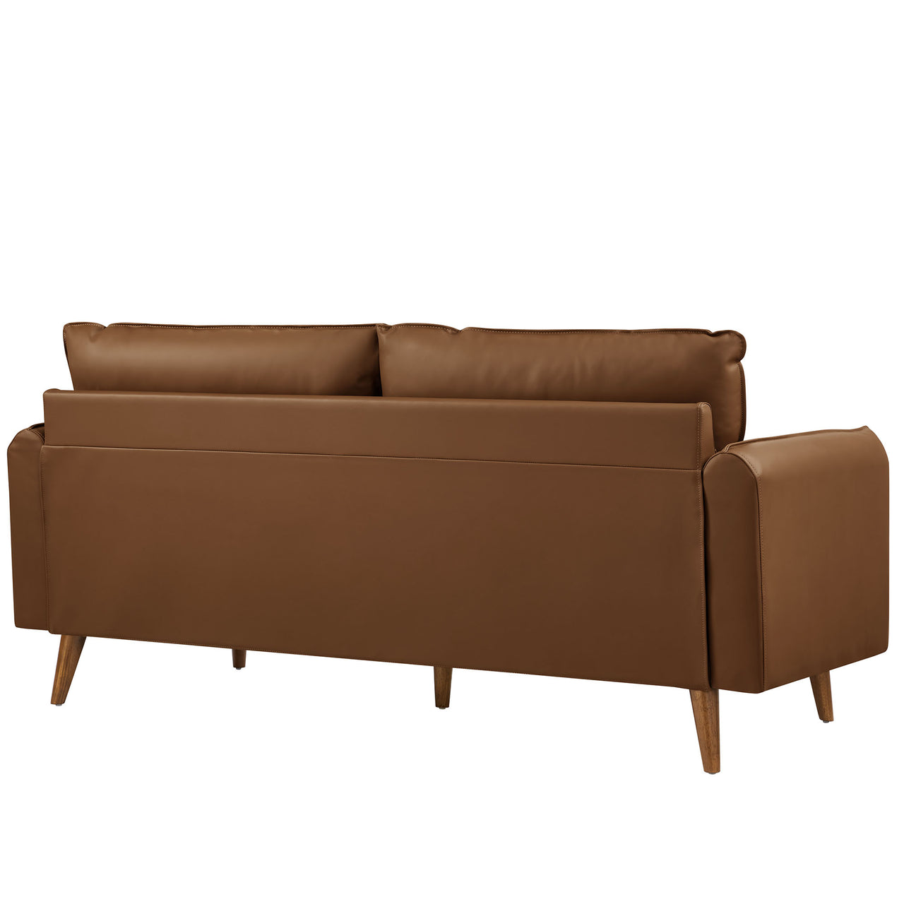 Marindi Plush Eco-Leather Sofa, Brown