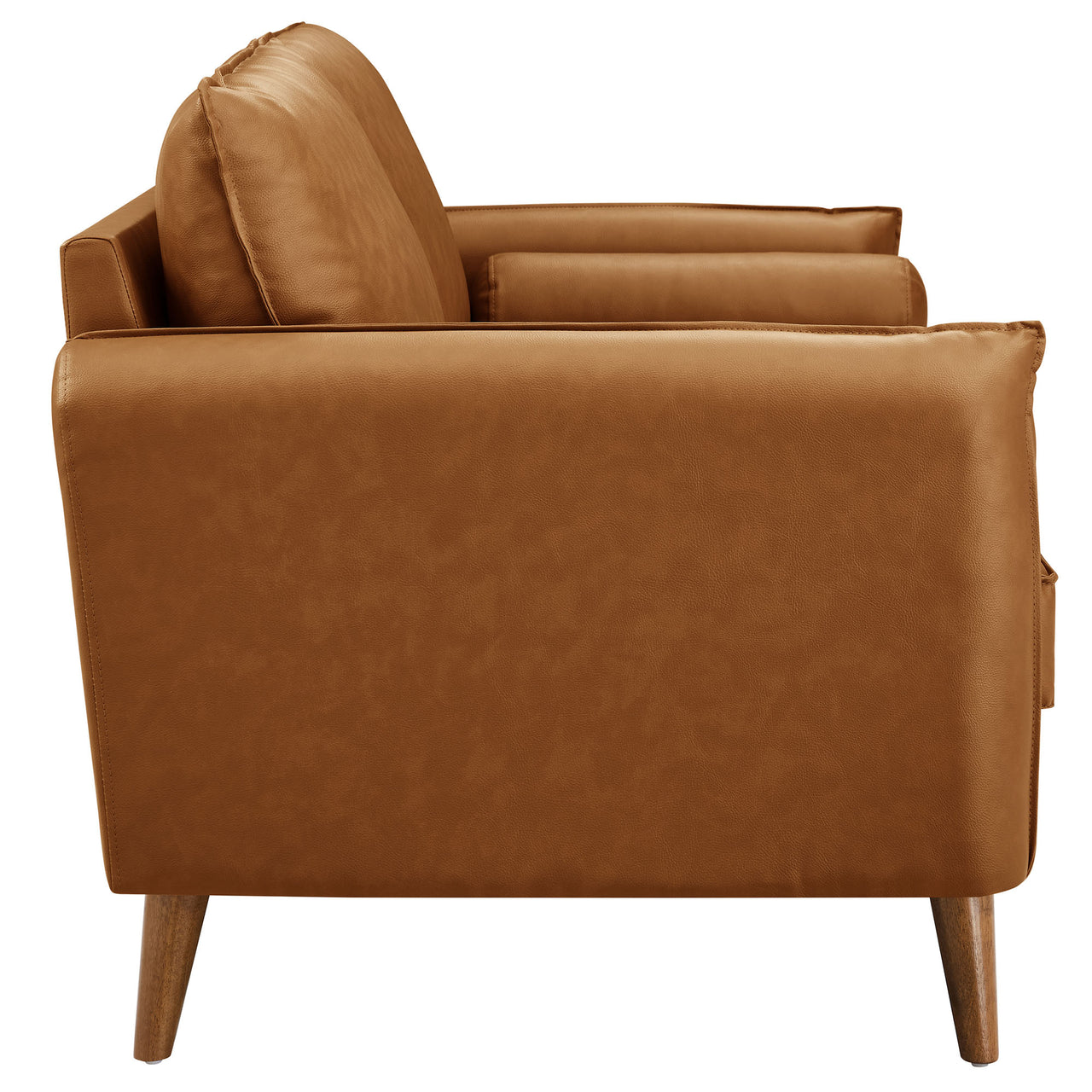 Marindi Plush Eco-Leather Sofa, Tan