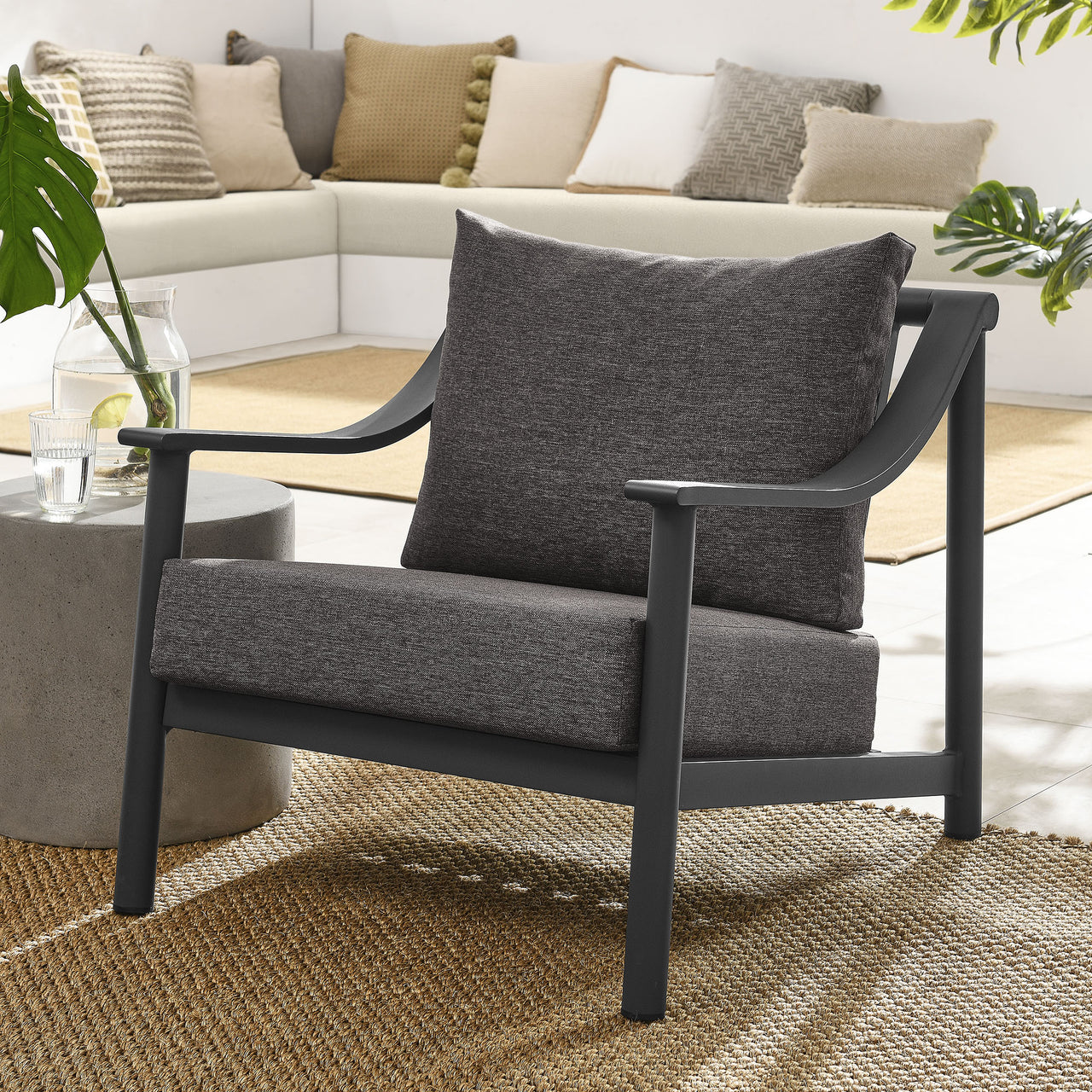 Veranda Alfresco Accent Chair, Charcoal & Dark Gray