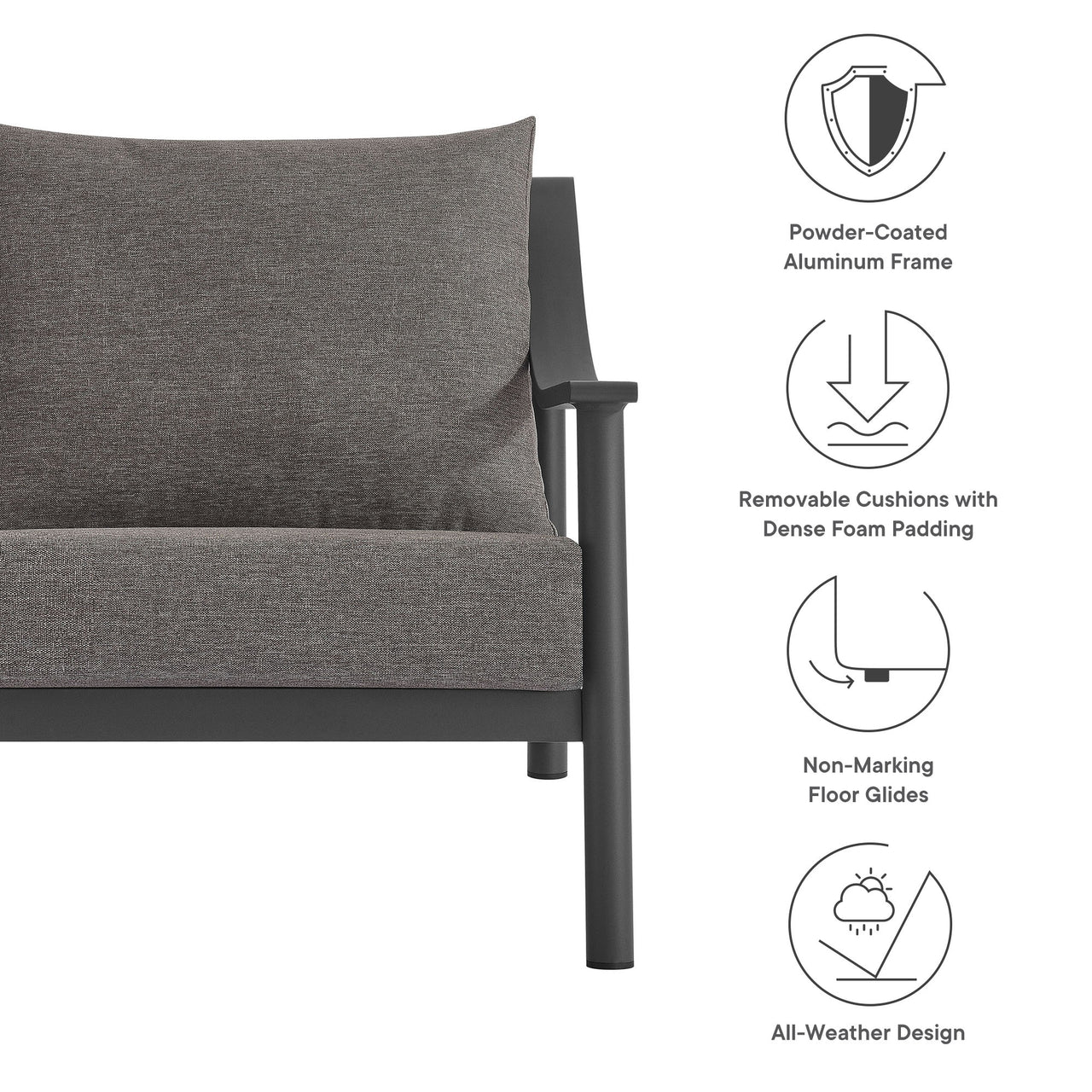Veranda Alfresco Accent Chair, Charcoal & Dark Gray