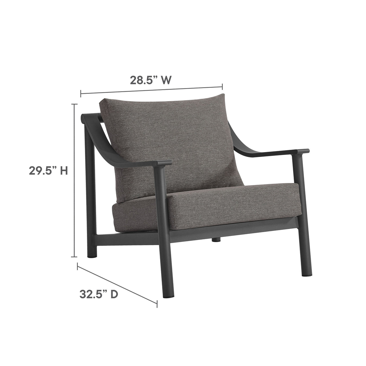 Veranda Alfresco Accent Chair, Charcoal & Dark Gray