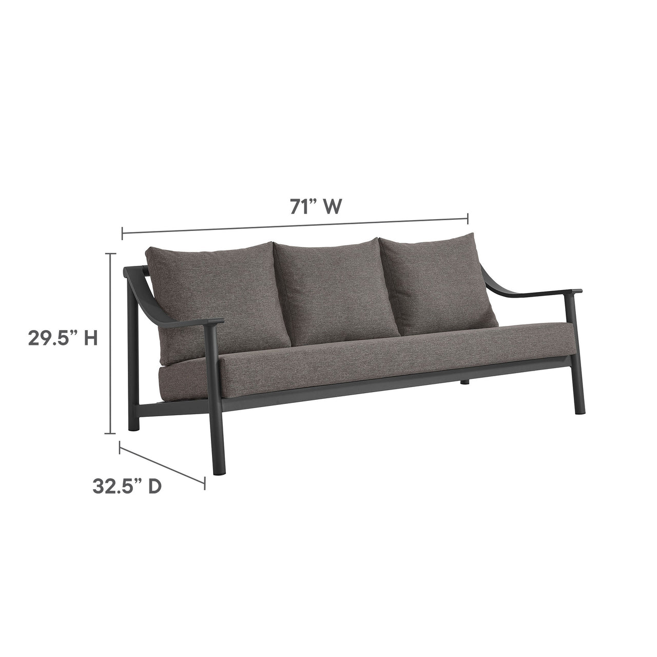 Veranda Alfresco Sofa, Charcoal & Dark Gray