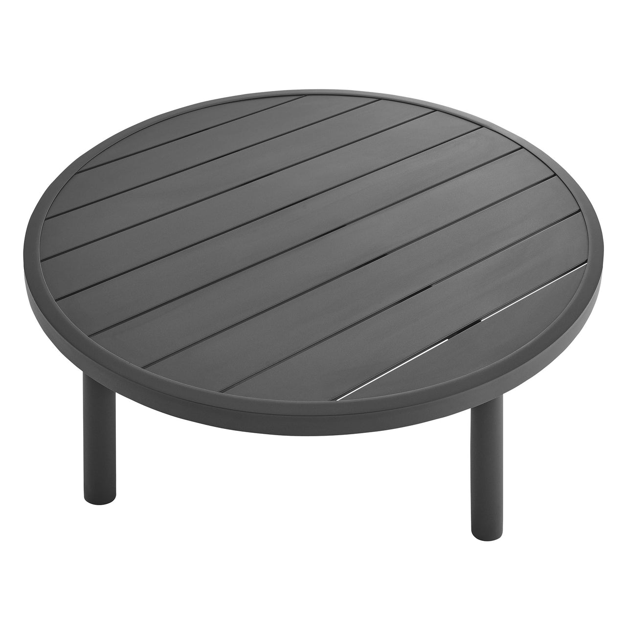 Veranda Alfresco Round Coffee Table, Dark Gray