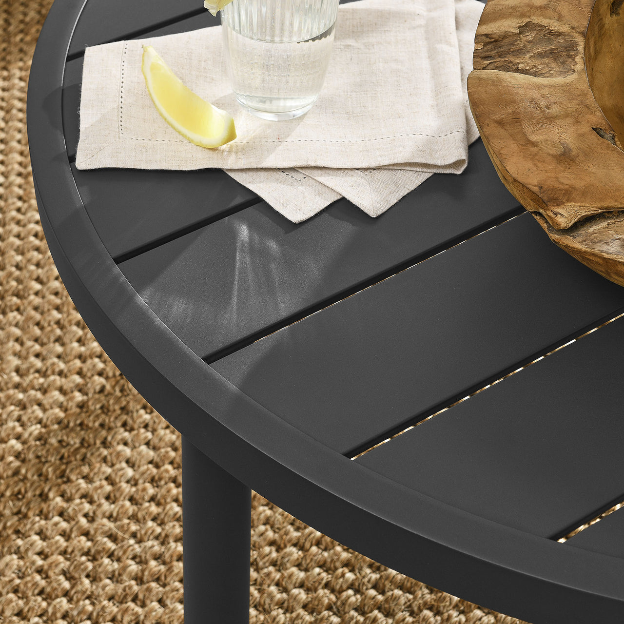 Veranda Alfresco Round Coffee Table, Dark Gray
