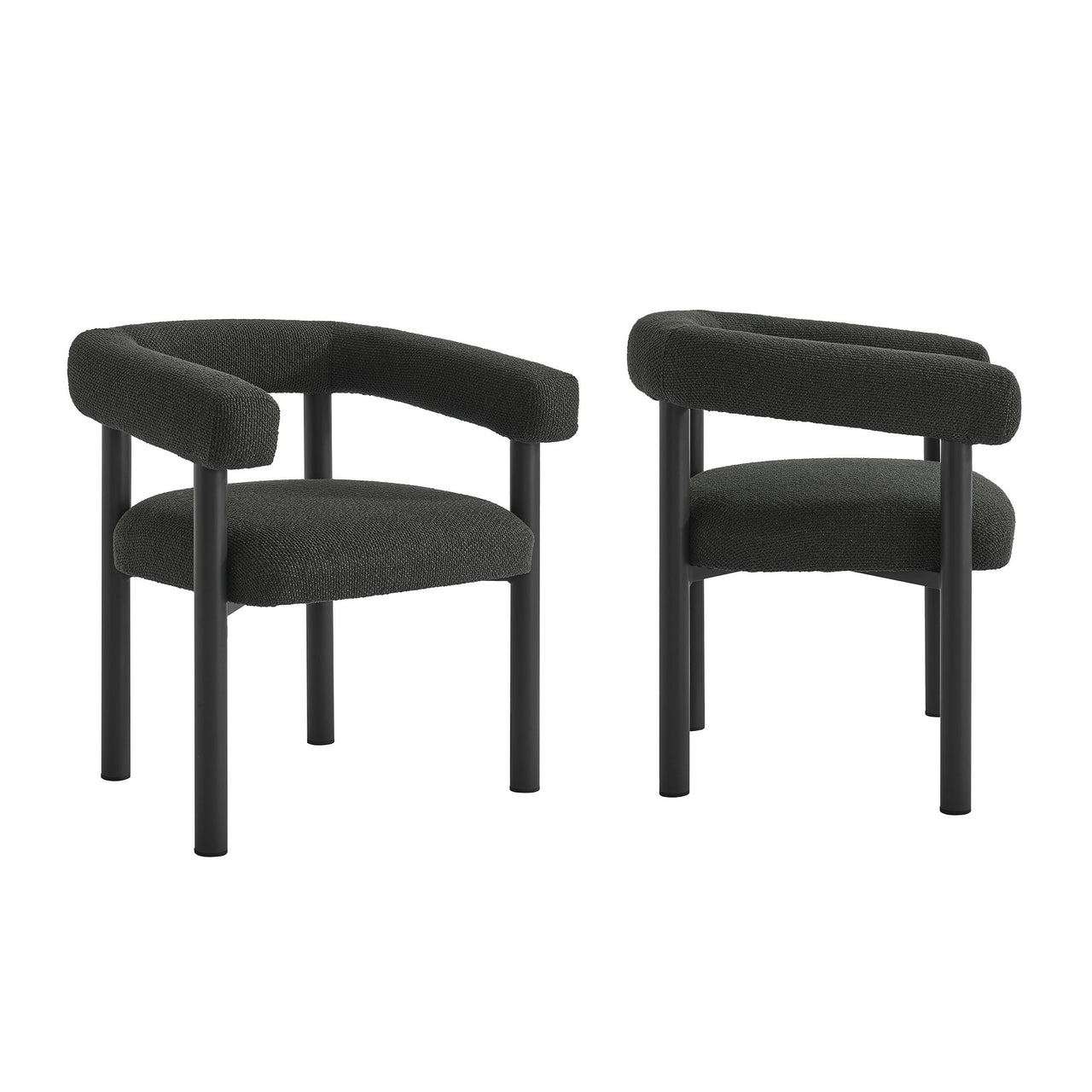 Lunaretta Alfresco Dining Chairs Set of 2, Charcoal & Dark Gray