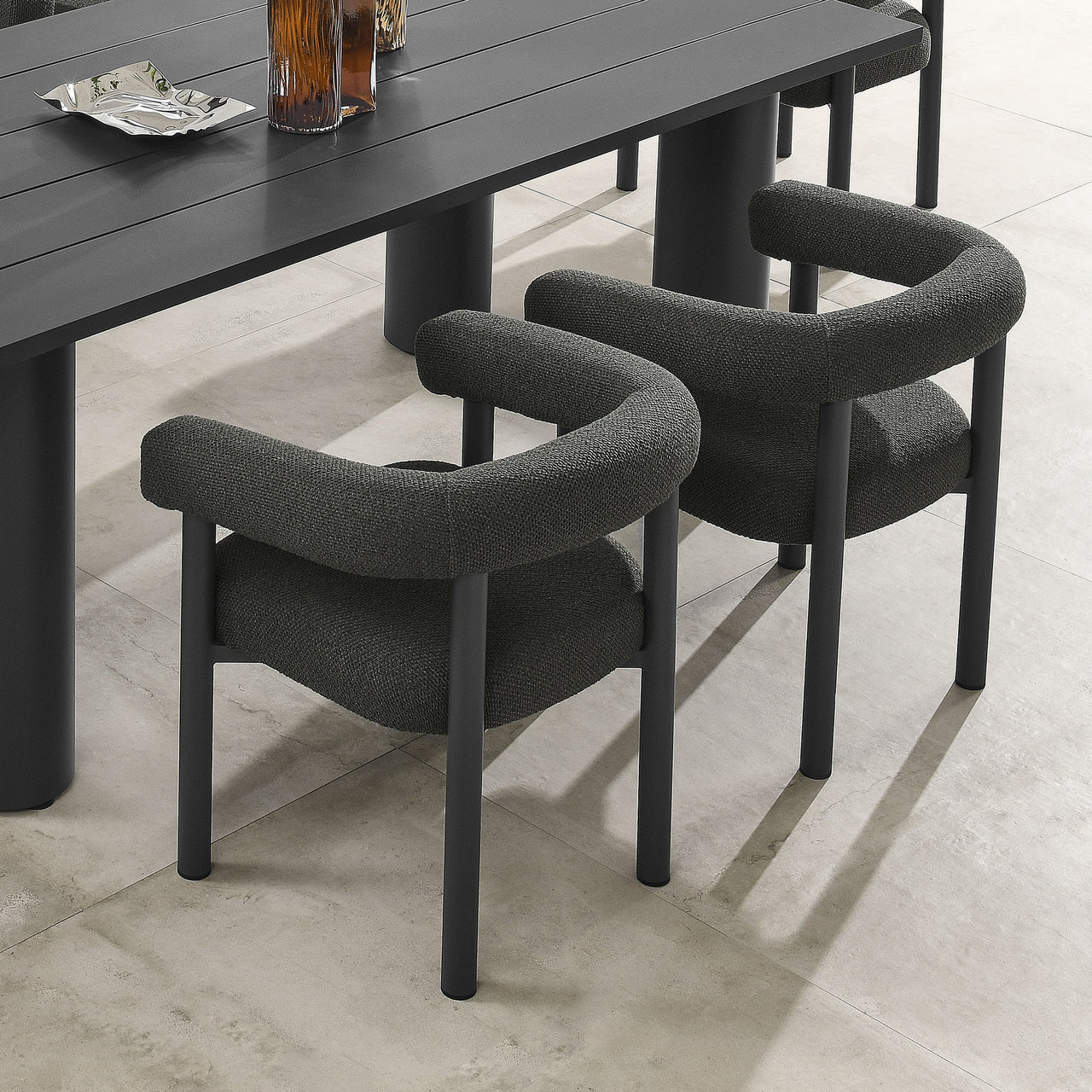 Lunaretta Alfresco Dining Chairs Set of 2, Charcoal & Dark Gray