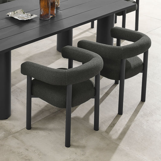 Lunaretta Alfresco Dining Chairs Set of 2, Charcoal & Dark Gray