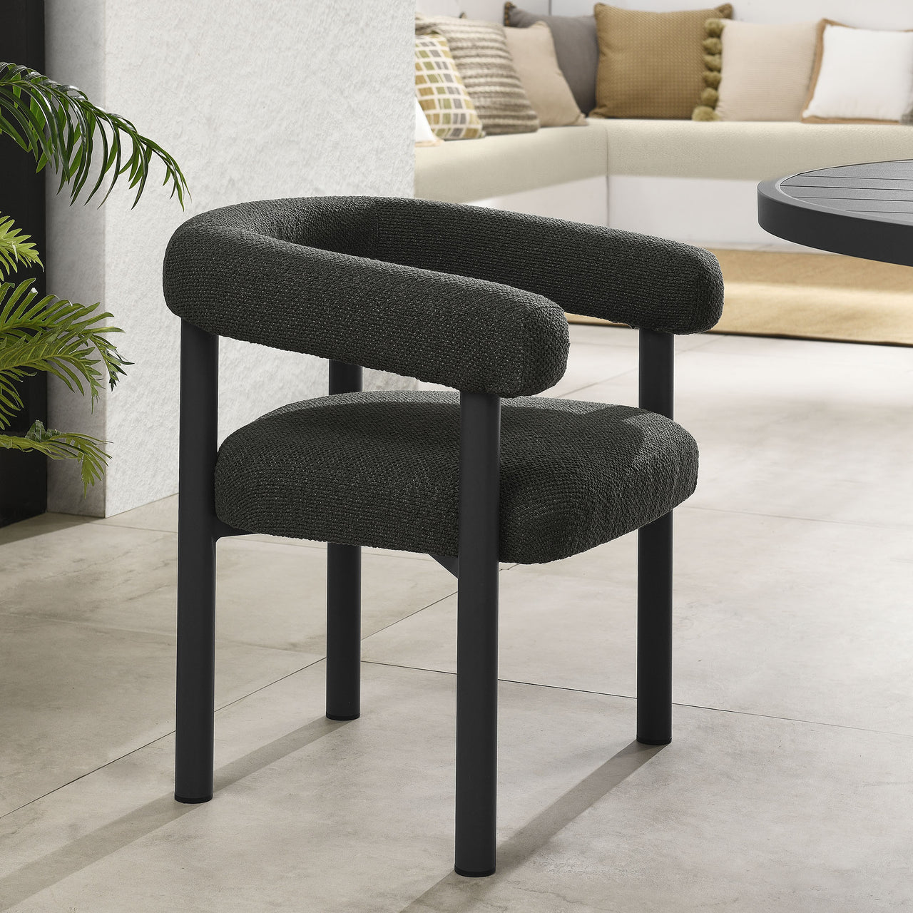 Lunaretta Alfresco Dining Chairs Set of 2, Charcoal & Dark Gray